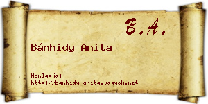 Bánhidy Anita névjegykártya