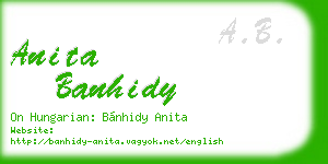 anita banhidy business card